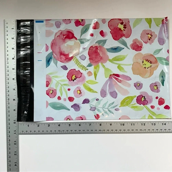 100 Poly mailers 10x13” shipping bags floral thank you variety print self seal - Picture 10 of 13